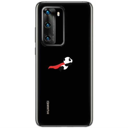 Huawei P40 kite flying panda Transparent Silicone TPU Θήκη