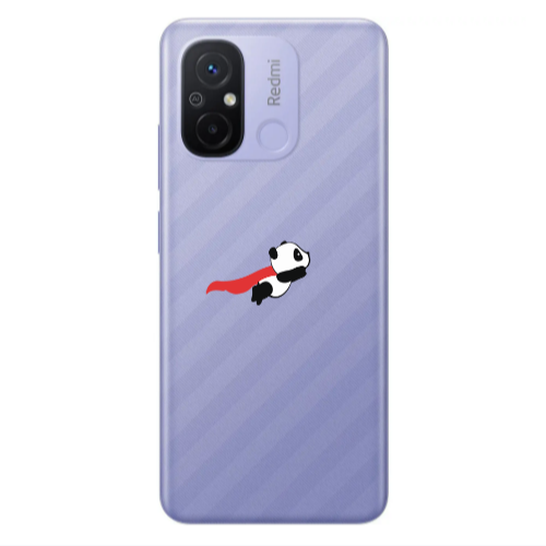 Xiaomi Redmi 12C kite flying panda Transparent Silicone TPU Θήκη