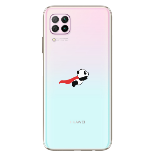 Huawei P40 Lite kite flying panda Transparent Silicone TPU Θήκη
