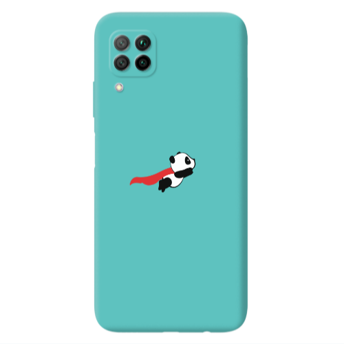 Huawei P40 Lite kite flying panda Turquoise Colored Silicone TPU Θήκη