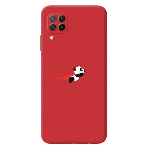 Huawei P40 Lite kite flying panda Red Colored Silicone TPU Θήκη