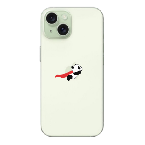 Apple iPhone 15 Plus kite flying panda Transparent Silicone TPU Θήκη