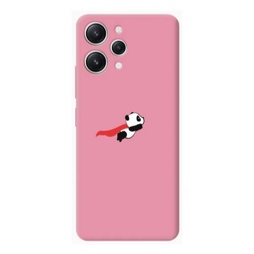 Xiaomi Redmi 12 kite flying panda Pink Colored Silicone TPU Θήκη