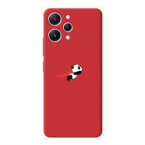 Xiaomi Redmi 12 kite flying panda Red Colored Silicone TPU Θήκη