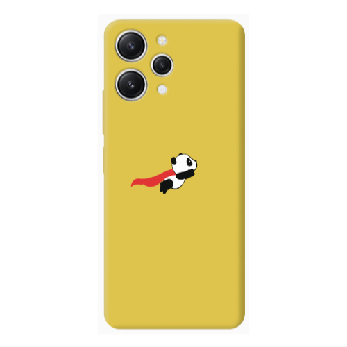 Xiaomi Redmi 12 kite flying panda Yellow Colored Silicone TPU Θήκη