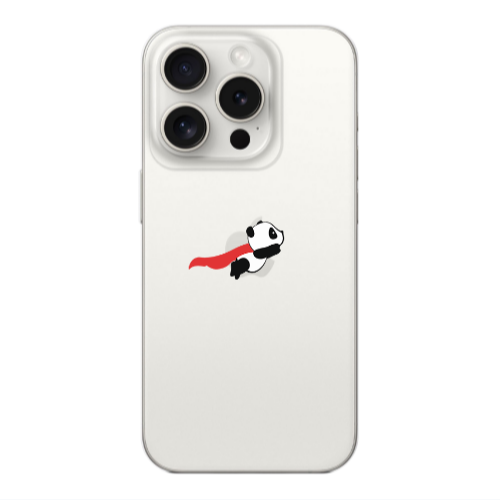 Apple iPhone 15 Pro Max kite flying panda Transparent Silicone TPU Θήκη