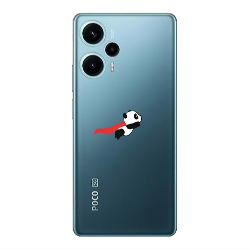 Xiaomi Poco F5 kite flying panda Transparent Silicone TPU Θήκη