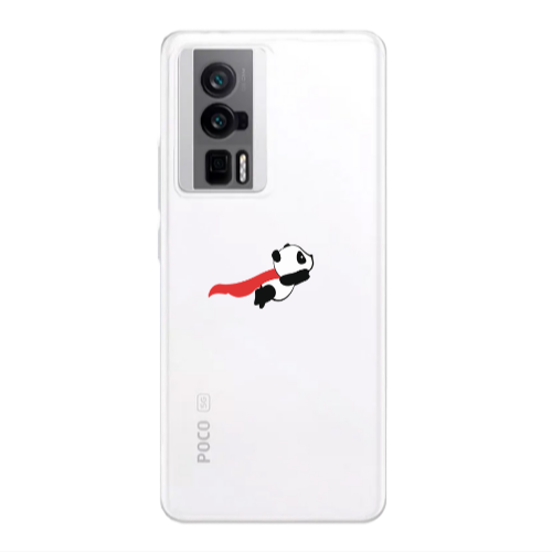 Xiaomi Poco F5 Pro kite flying panda Transparent Silicone TPU Θήκη