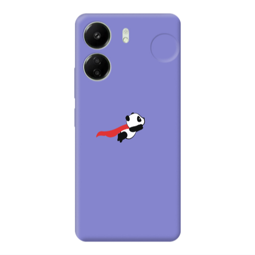 Xiaomi Redmi 13C kite flying panda Purple Colored Silicone TPU Θήκη