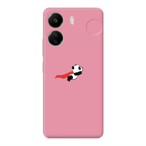 Xiaomi Redmi 13C kite flying panda Pink Colored Silicone TPU Θήκη