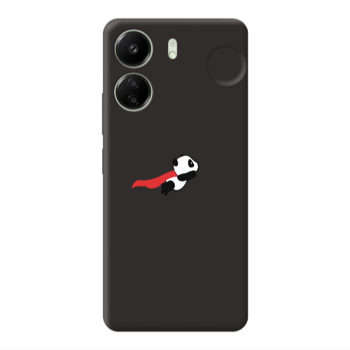 Xiaomi Redmi 13C kite flying panda Black Colored Silicone TPU Θήκη