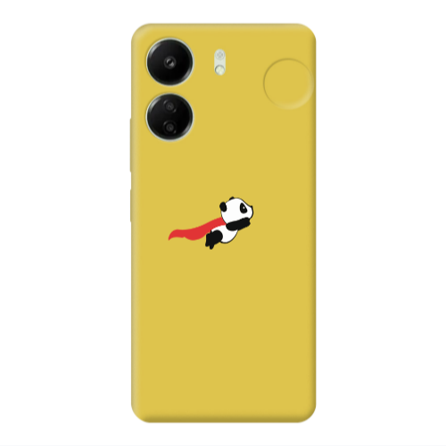 Xiaomi Redmi 13C kite flying panda Yellow Colored Silicone TPU Θήκη