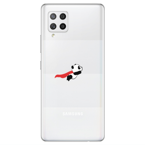 Samsung A42 5G kite flying panda Transparent Silicone TPU Θήκη