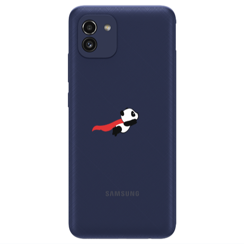 Samsung A03 kite flying panda Transparent Silicone TPU Θήκη