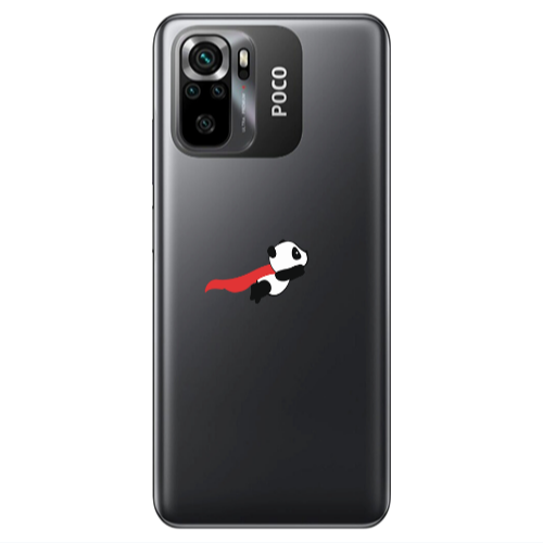 Xiaomi Poco M5 s kite flying panda Transparent Silicone TPU Θήκη