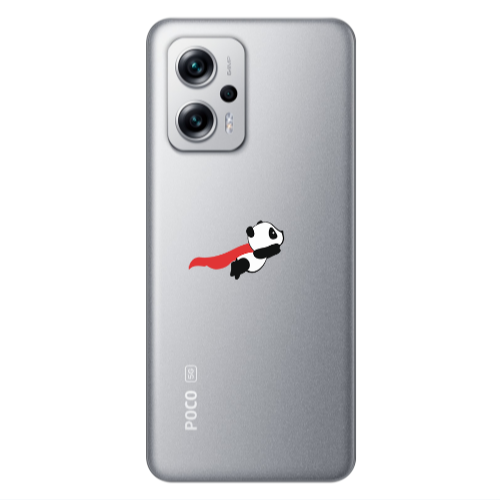 Xiaomi Poco X4 GT kite flying panda Transparent Silicone TPU Θήκη