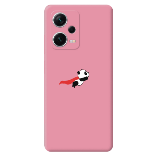 Xiaomi Poco X5 kite flying panda Pink Colored Silicone TPU Θήκη