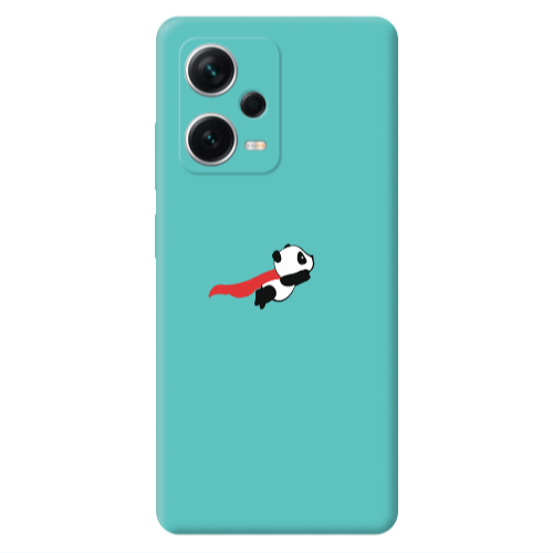 Xiaomi Poco X5 kite flying panda Turquoise Colored Silicone TPU Θήκη