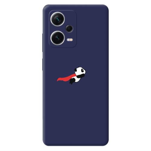 Xiaomi Poco X5 kite flying panda Dark blue Colored Silicone TPU Θήκη