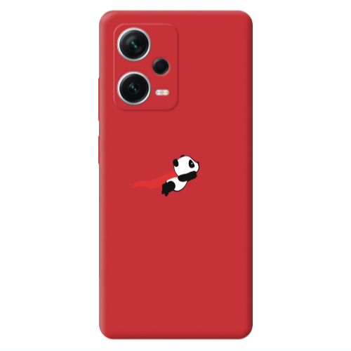 Xiaomi Poco X5 kite flying panda Red Colored Silicone TPU Θήκη