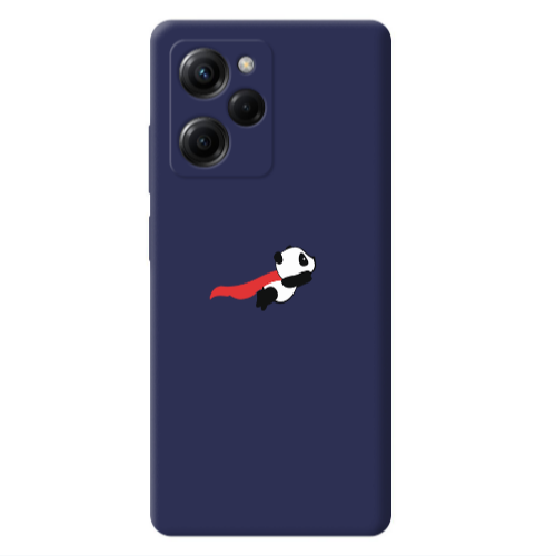 Xiaomi Poco X5 Pro kite flying panda Dark blue Colored Silicone TPU Θήκη