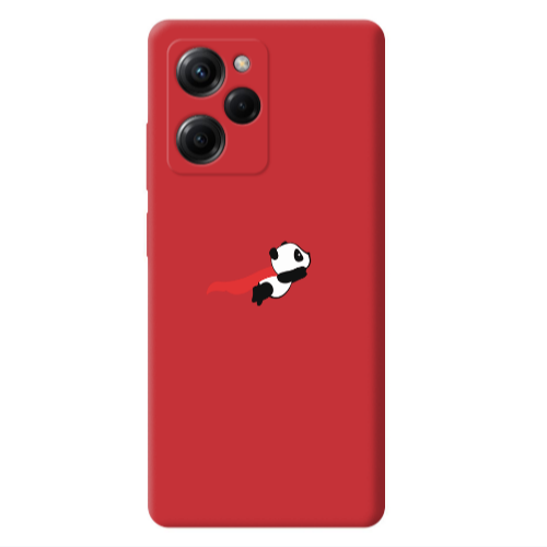 Xiaomi Poco X5 Pro kite flying panda Red Colored Silicone TPU Θήκη