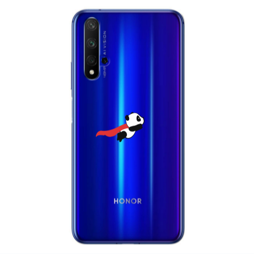 Huawei Nova 5 T kite flying panda Transparent Silicone TPU Θήκη