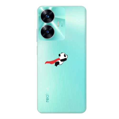 Realme C55 kite flying panda Transparent Silicone TPU Θήκη