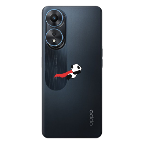 Oppo A 98 kite flying panda Transparent Silicone TPU Θήκη