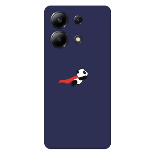 Xiaomi Redmi Note 13 4G kite flying panda Dark blue Colored Silicone TPU Θήκη