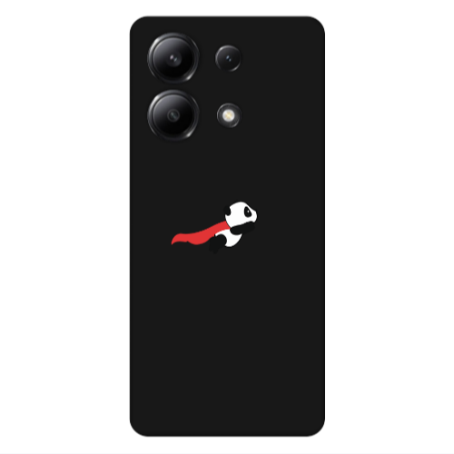 Xiaomi Redmi Note 13 4G kite flying panda Black Colored Silicone TPU Θήκη