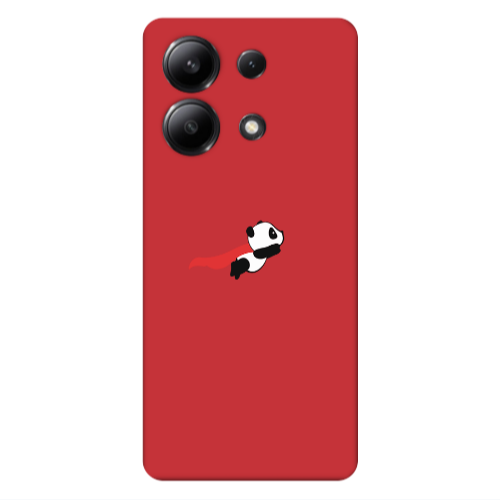 Xiaomi Redmi Note 13 4G kite flying panda Red Colored Silicone TPU Θήκη