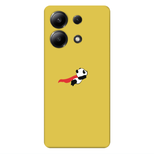 Xiaomi Redmi Note 13 4G kite flying panda Yellow Colored Silicone TPU Θήκη