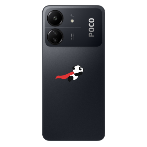 Xiaomi Poco C65 kite flying panda Transparent Silicone TPU Θήκη