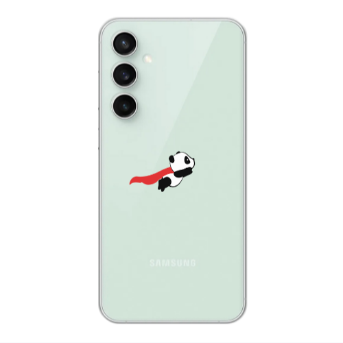 Samsung S24 Plus kite flying panda Transparent Silicone TPU Θήκη