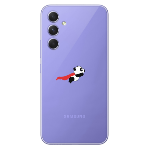 Samsung A55 kite flying panda Transparent Silicone TPU Θήκη