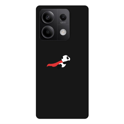 Xiaomi Redmi Note 13Pro 5G kite flying panda Black Colored Silicone TPU Θήκη