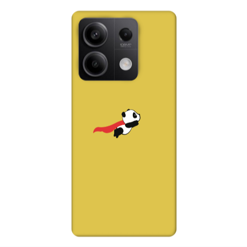 Xiaomi Redmi Note 13Pro 5G kite flying panda Yellow Colored Silicone TPU Θήκη