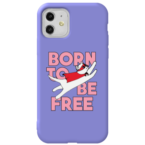 Apple iPhone 11  Born Free Purple Colored Silicone TPU Θήκη