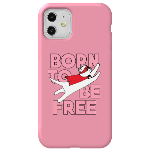 Apple iPhone 11  Born Free Pink Colored Silicone TPU Θήκη