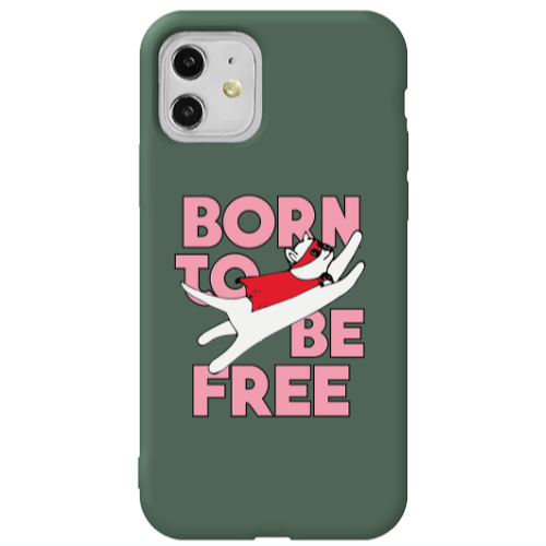 Apple iPhone 11  Born Free Dark Green Colored Silicone TPU Θήκη