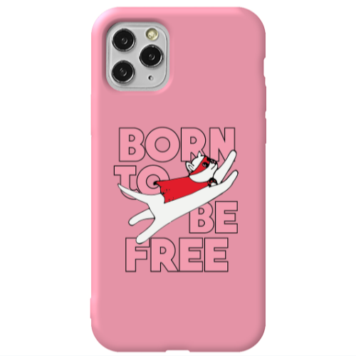 Apple iPhone 11 Pro Born Free Pink Colored Silicone TPU Θήκη