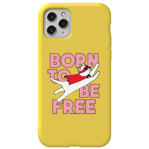 Apple iPhone 11 Pro Born Free Yellow Colored Silicone TPU Θήκη