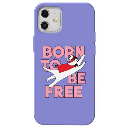 Apple iPhone 12 Born Free Purple Colored Silicone TPU Θήκη