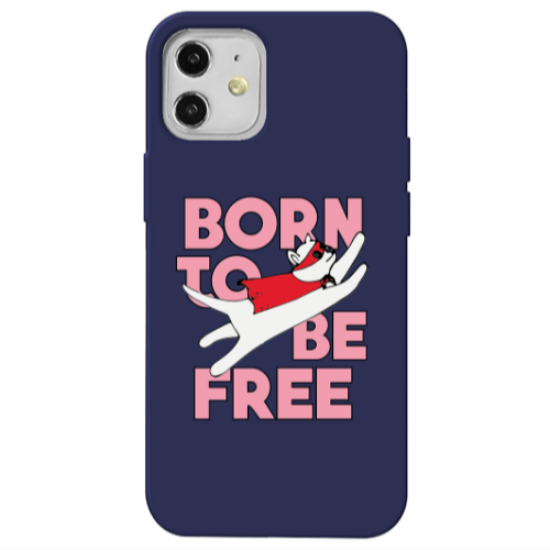 Apple iPhone 12 Born Free Dark blue Colored Silicone TPU Θήκη