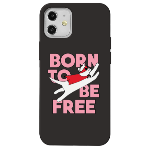 Apple iPhone 12 Born Free Black Colored Silicone TPU Θήκη