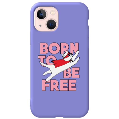 Apple iPhone 13 Born Free Purple Colored Silicone TPU Θήκη