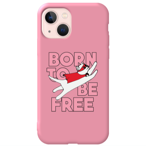 Apple iPhone 13 Born Free Pink Colored Silicone TPU Θήκη