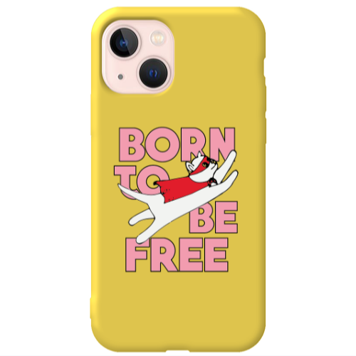 Apple iPhone 13 Born Free Yellow Colored Silicone TPU Θήκη