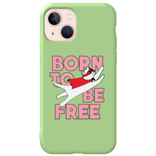 Apple iPhone 13 Born Free Light Green Colored Silicone TPU Θήκη